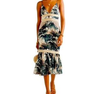 Pat Bo Palm Print Dress